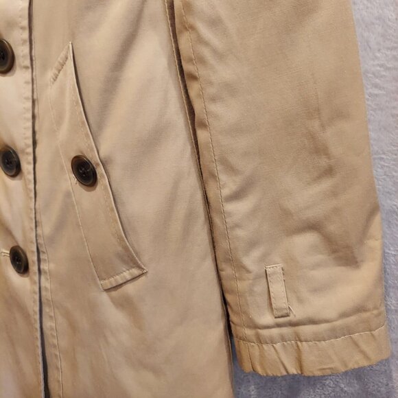 Victorias Secret Womens 4 Double Breasted Trench Coat Belted Jacket FLAW no belt - Picture 11 of 16